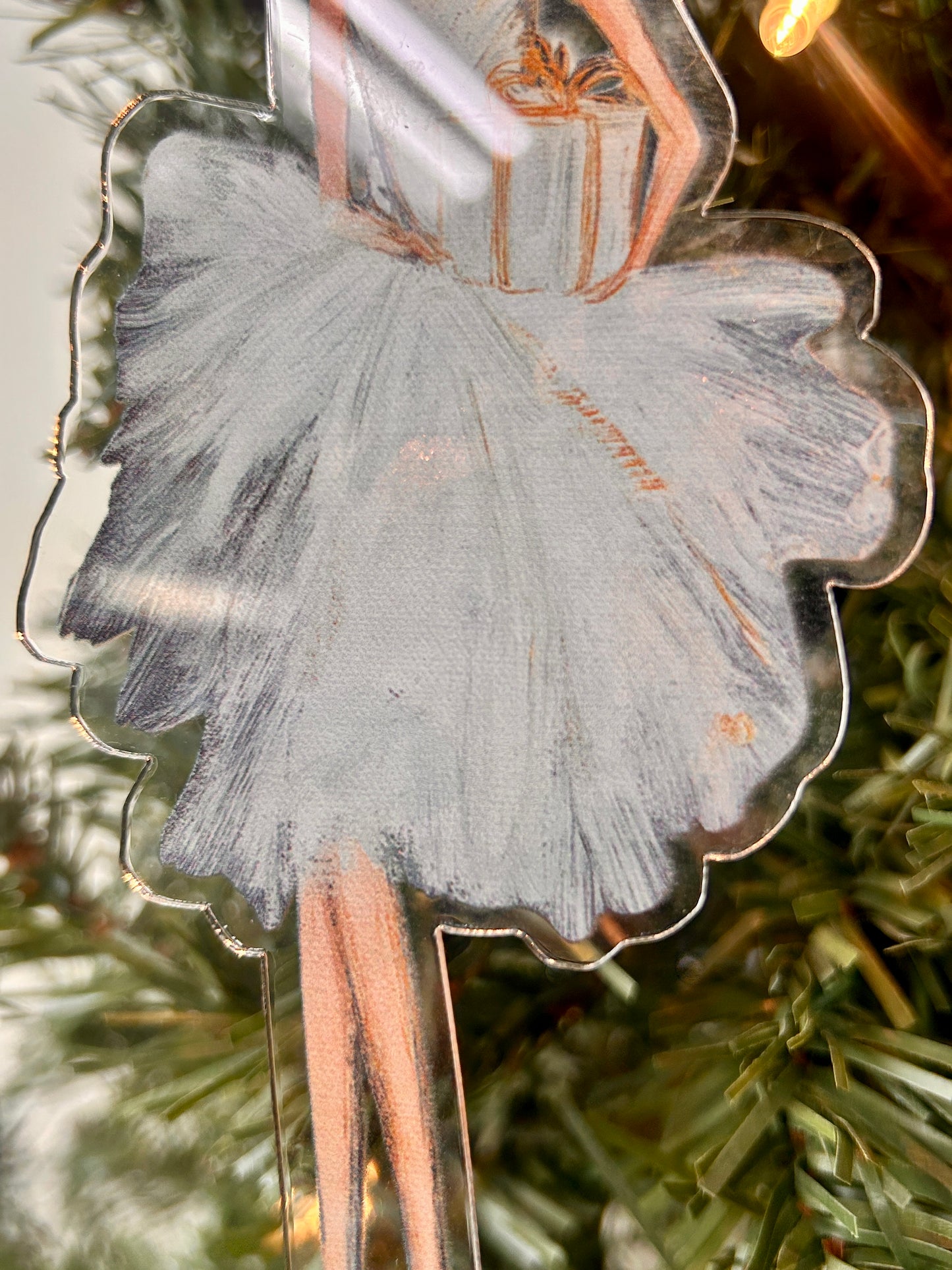 7 Inch Women In Dresses Acrylic Ornaments Two Assorted