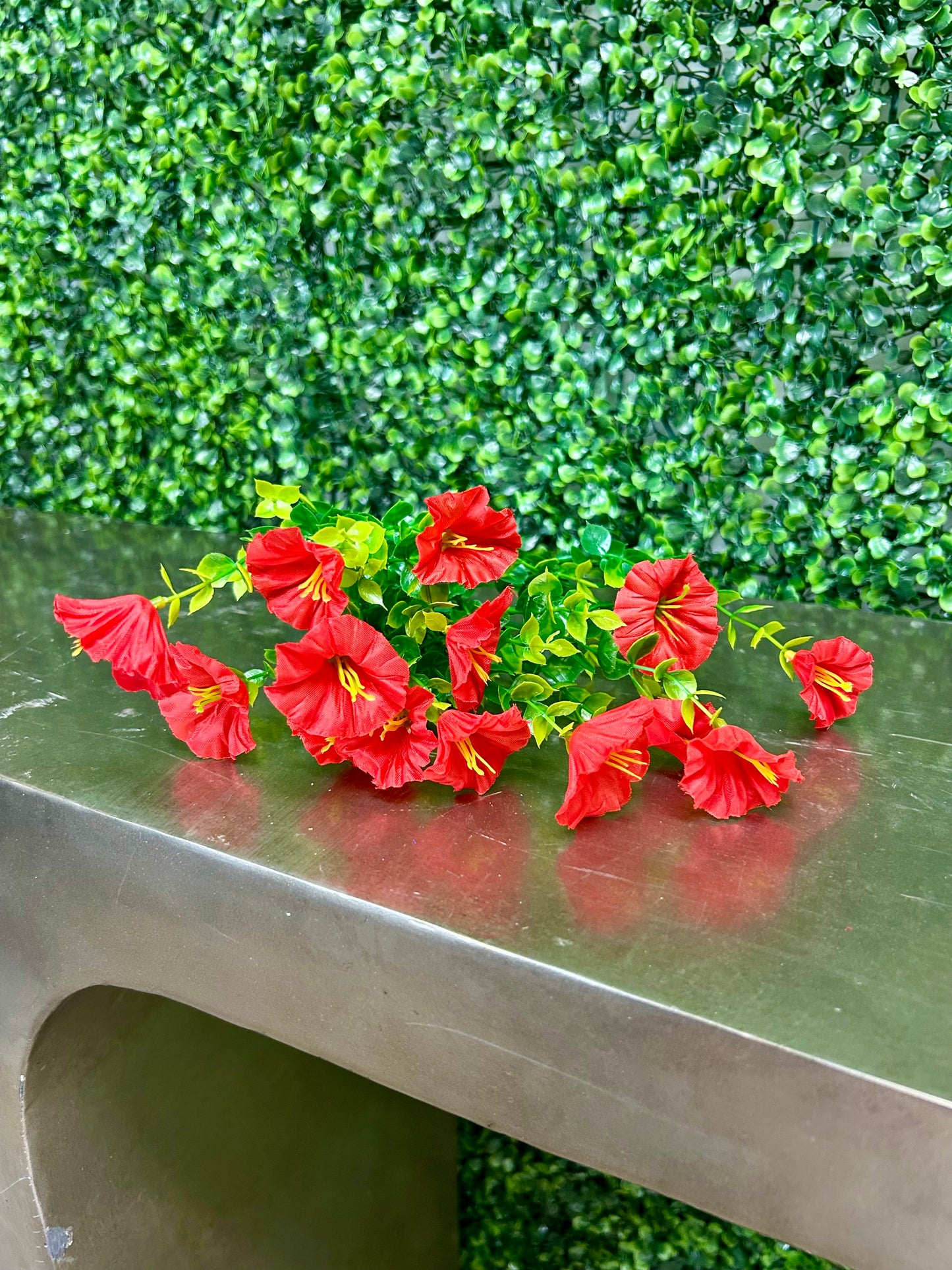 14 Inch Red Mini Morning Glory Bunch