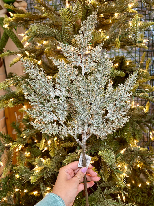 21.5 Inch Snow Cedar Spray