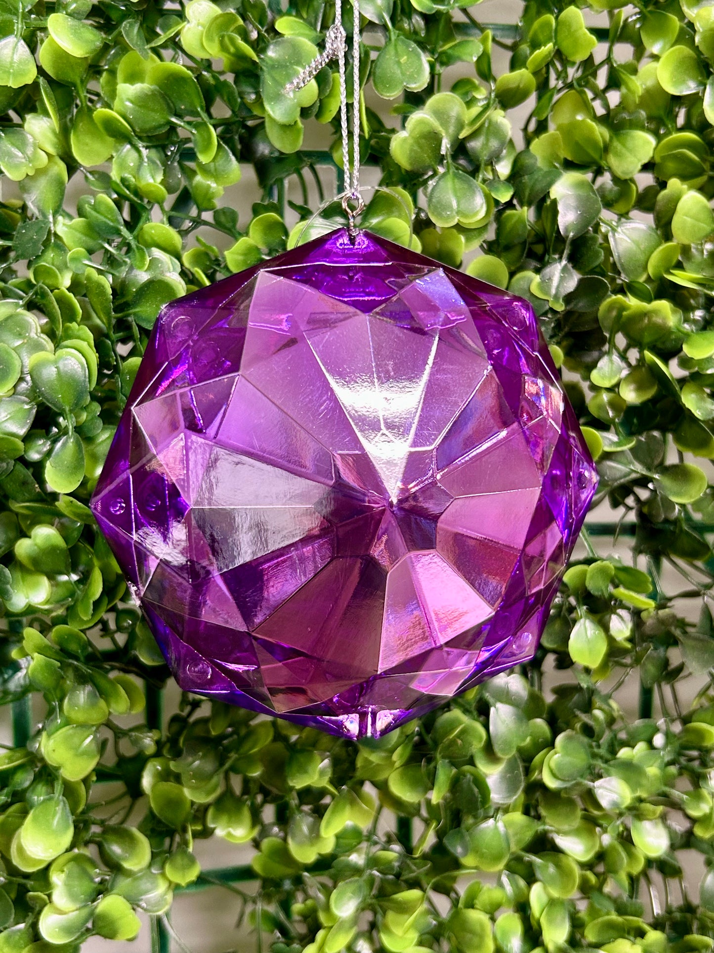 4 Inch Purple Acrylic Octagon Diamond Ornament