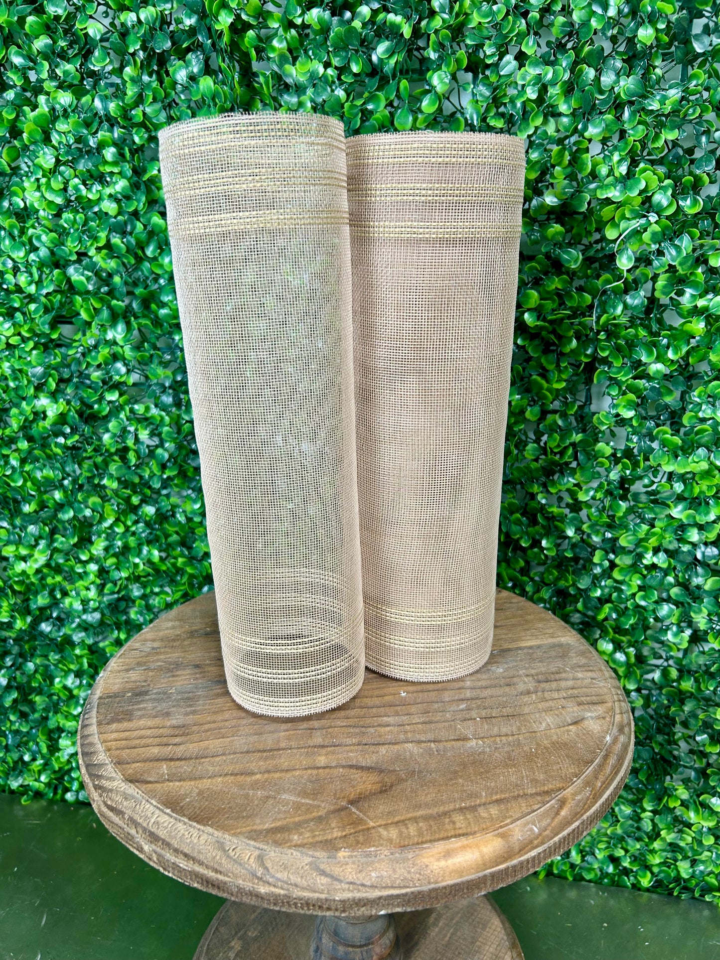 10.25 Inch By 10 Yard Natural Fine Weave Border Stripe Mesh