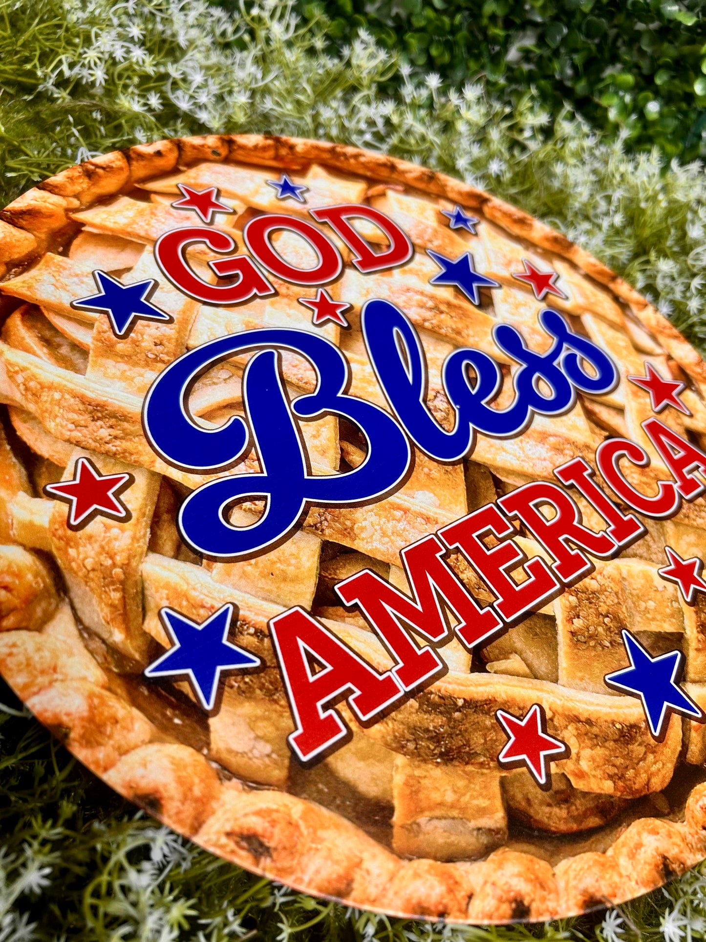 12 Inch God Bless America Apple Pie Sign