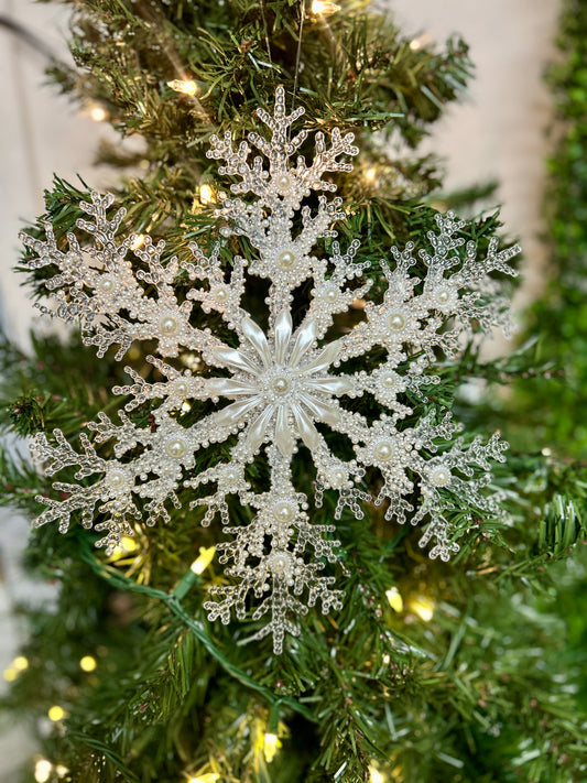 12.5 Inch Pearl Snowflake Ornament