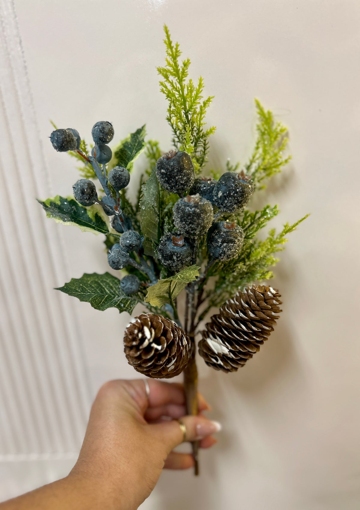 14 Inch Blueberry Pinecone Pick
