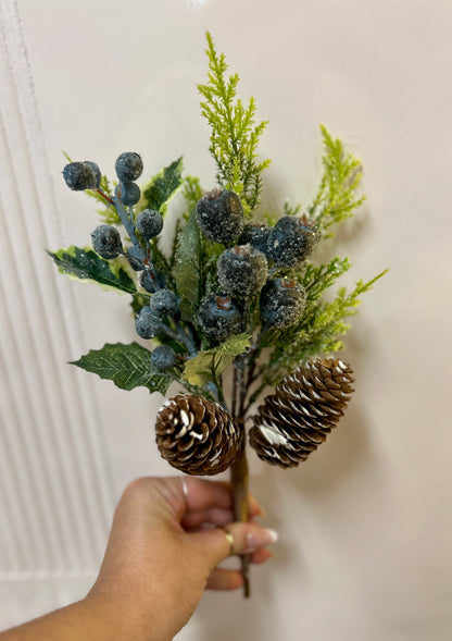 14 Inch Blueberry Pinecone Pick