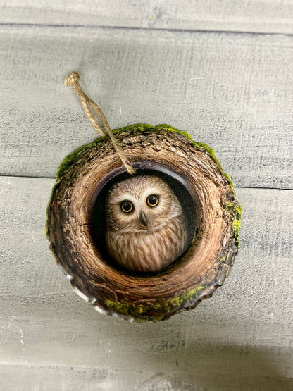5.25 Inch Owl In A Tree Metal Sign