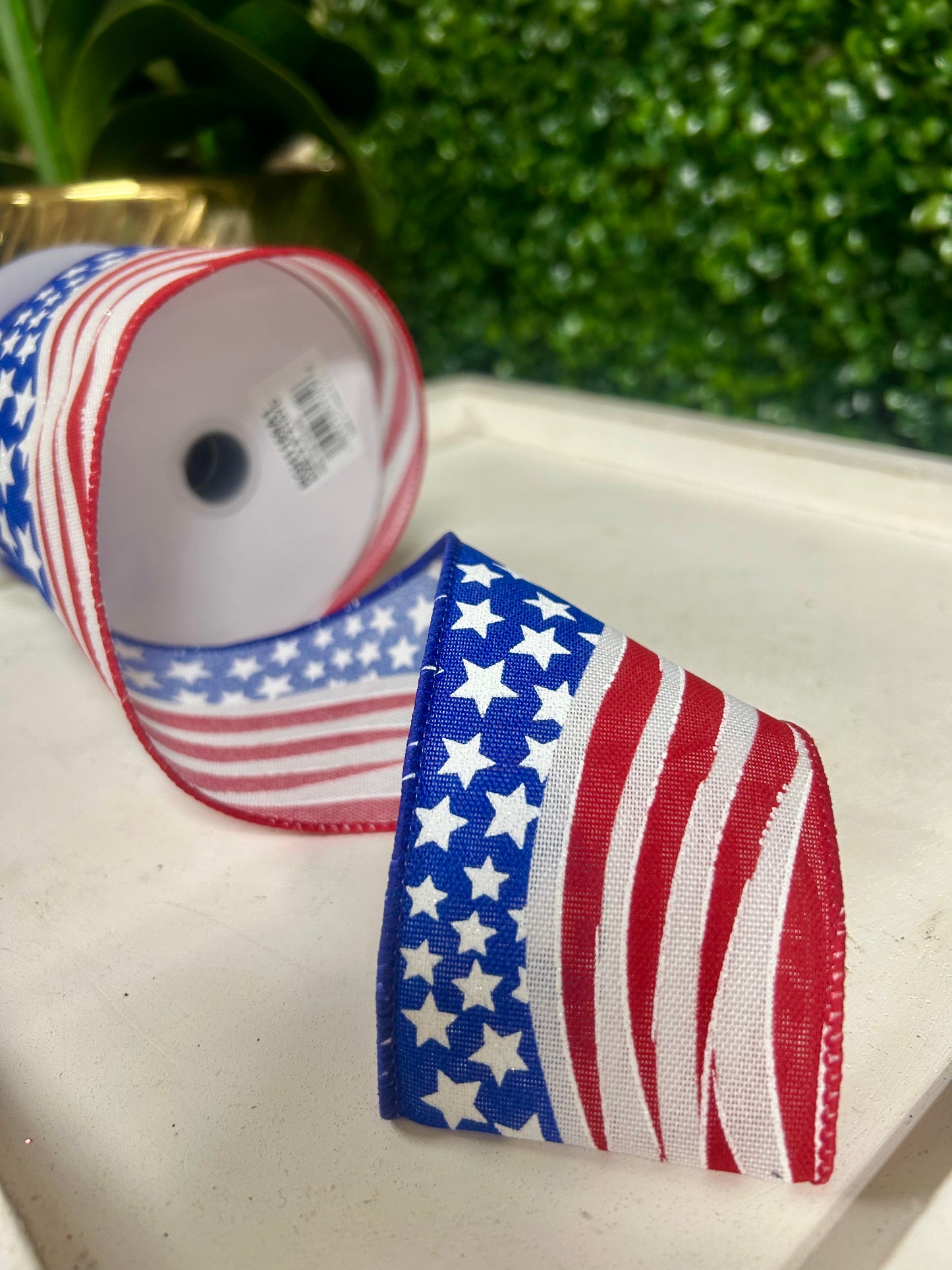 2.5 Inch By 10 Yard Wavy Flag Ribbon