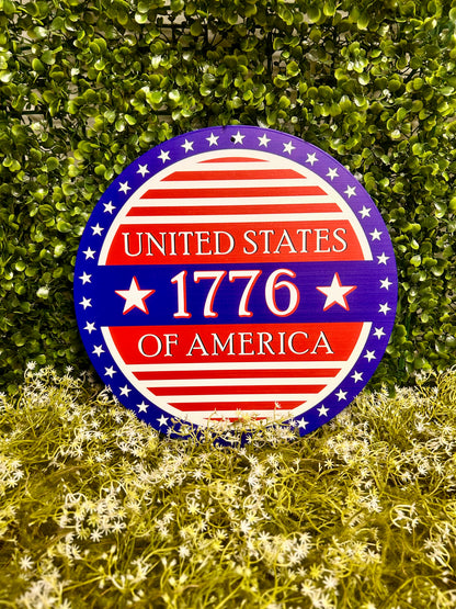 12 Inch United States 1776 Sign