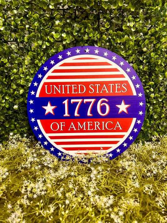 12 Inch United States 1776 Sign
