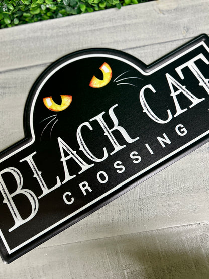15 Inch Black Cat Street Sign