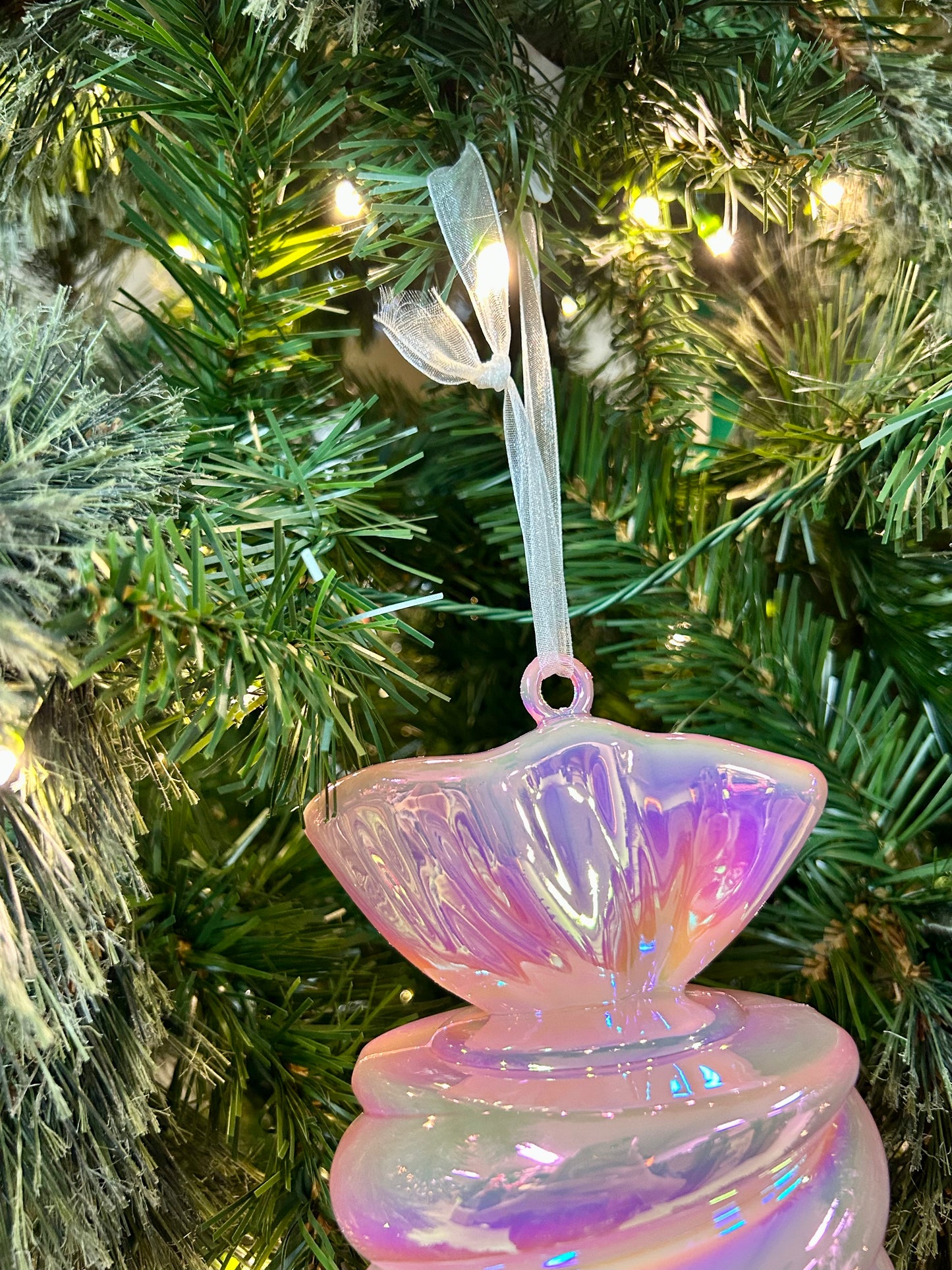 12 Inch Pink Iridescent Candy Ornament Two Styles