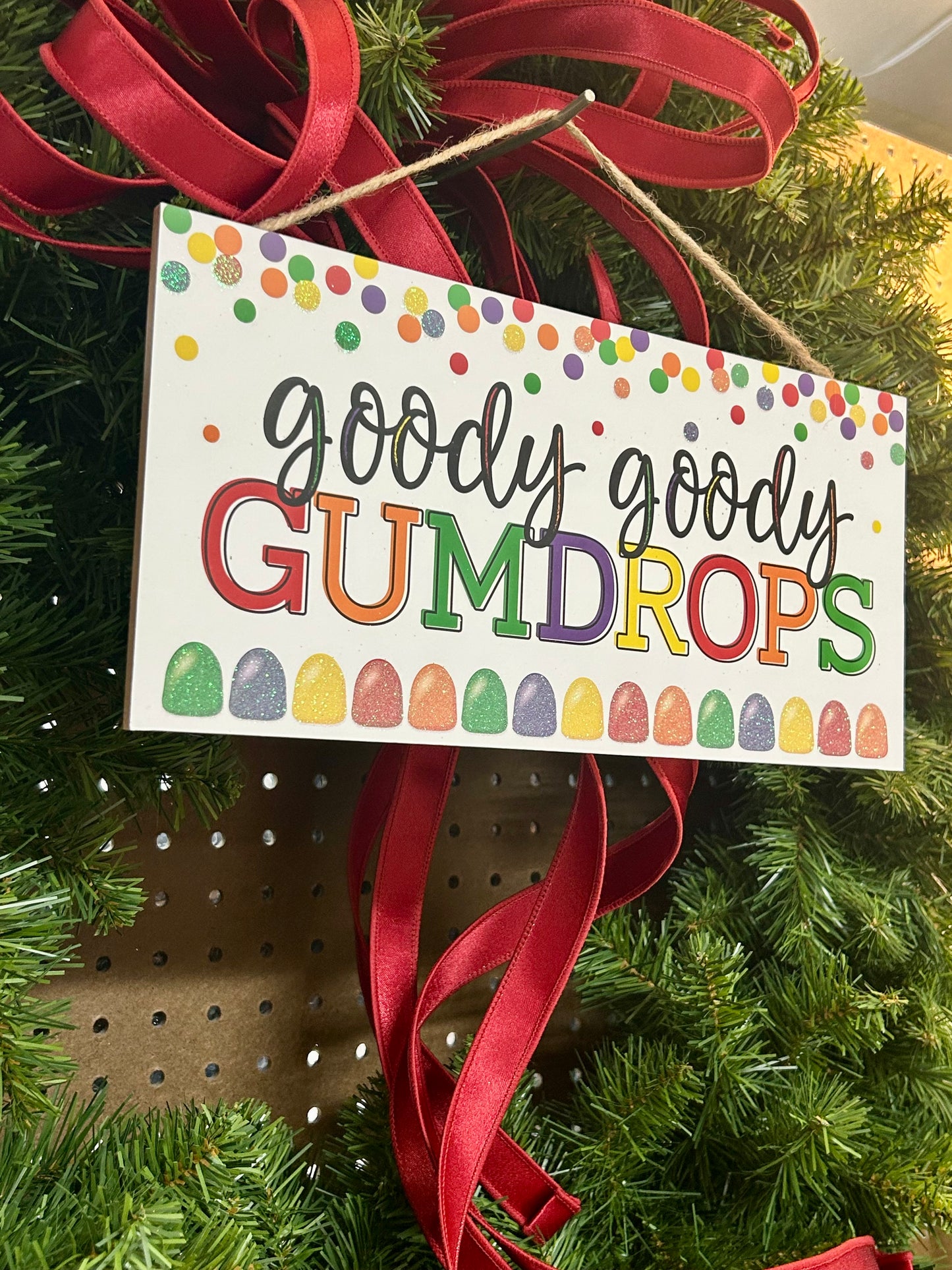 12.5 Inch Glitter Goody Goody Gumdrops Wood Sign