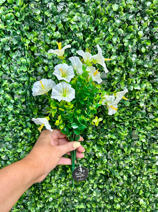 14 Inch White Mini Morning Glory Bunch