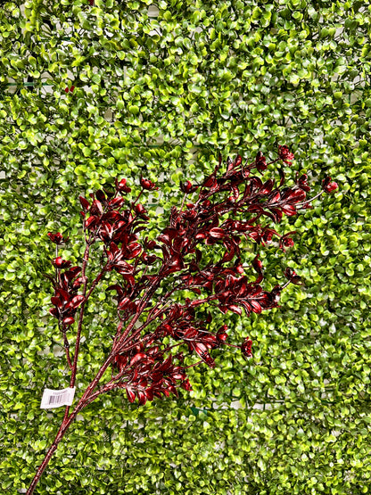 24.5 Inch Burgundy Leaf Spray