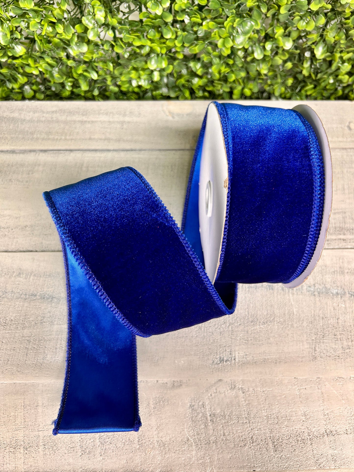 2.5 Inch By 10 Yard Royal Blue Deluxe Velvet With Satin Backing Ribbon