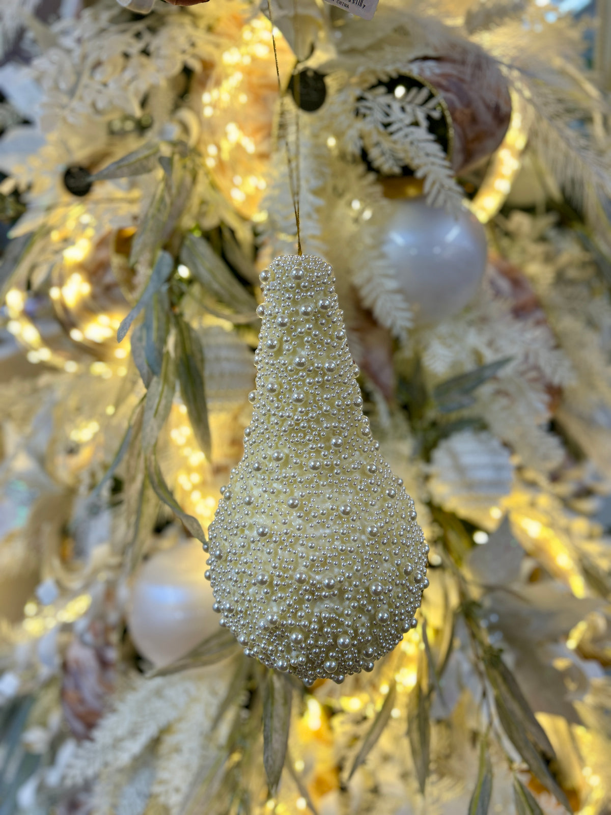 13 Inch Pearl Teardrop Hang Decor