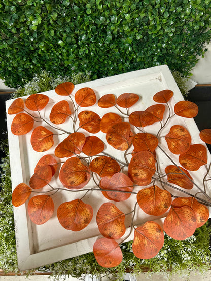 27 Inch Dark Orange Apple Leaf Spray
