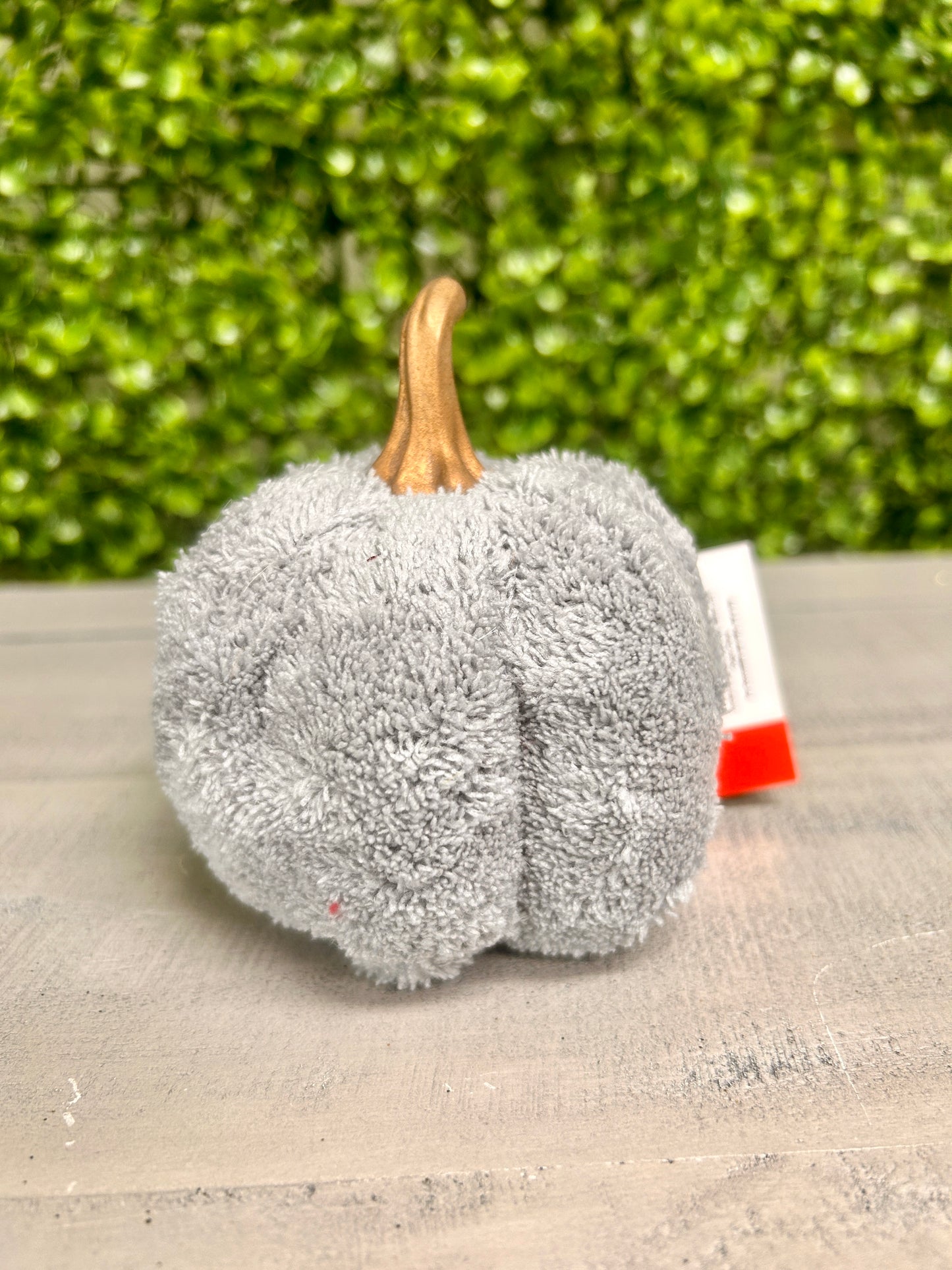 Mini Grey Plush Pumpkin