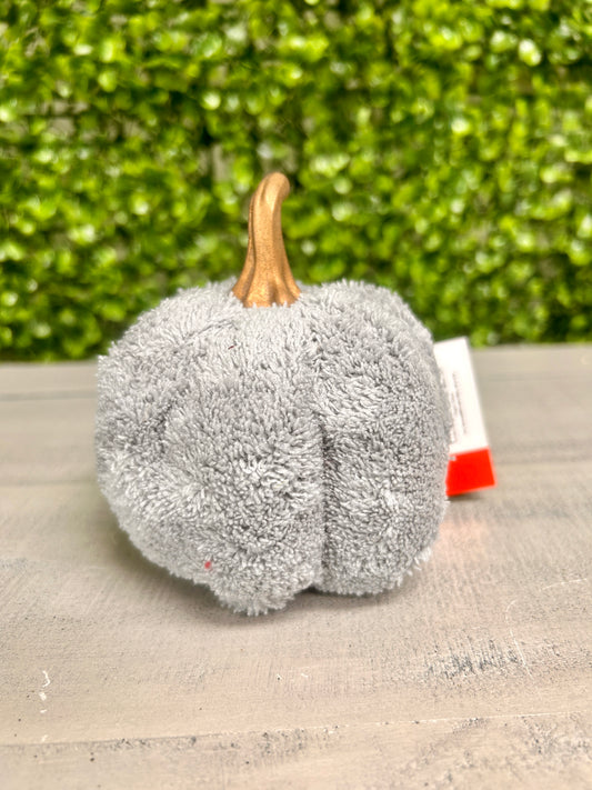 Mini Grey Plush Pumpkin