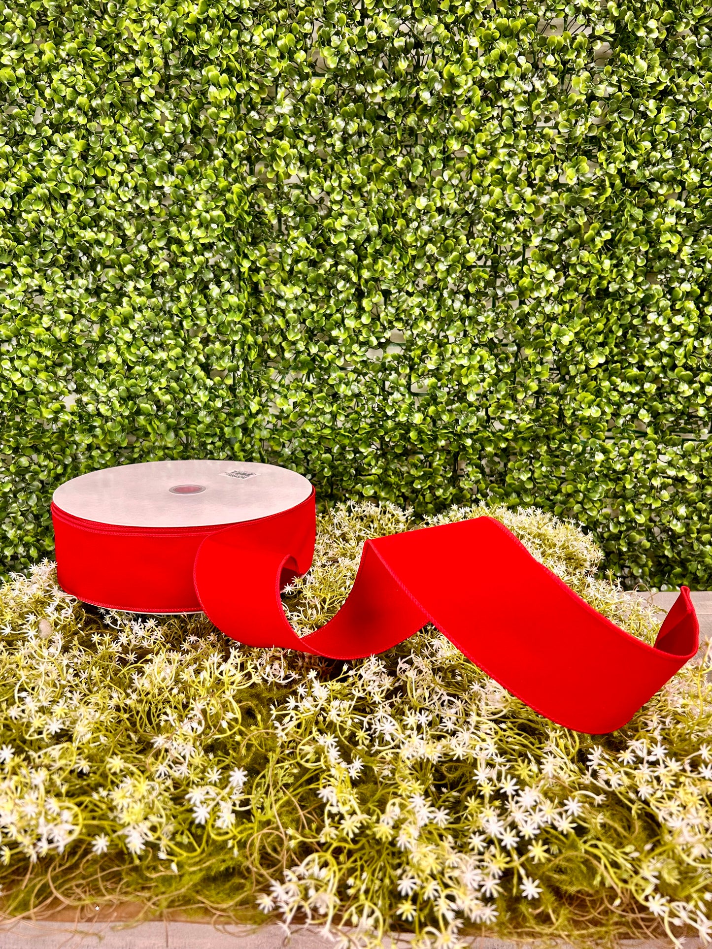 2.5 Inch By 50 Yard Red Indoor Velvet Ribbon