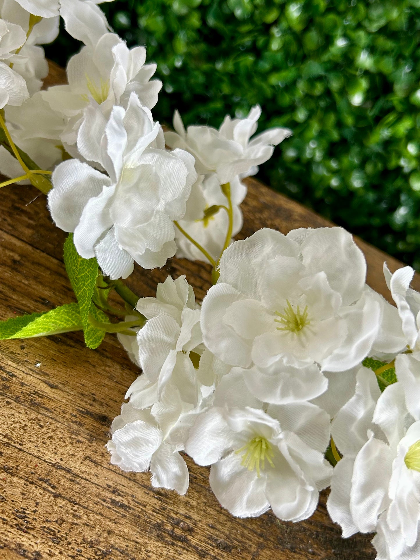 31 Inch White Cherry Blossom Spray