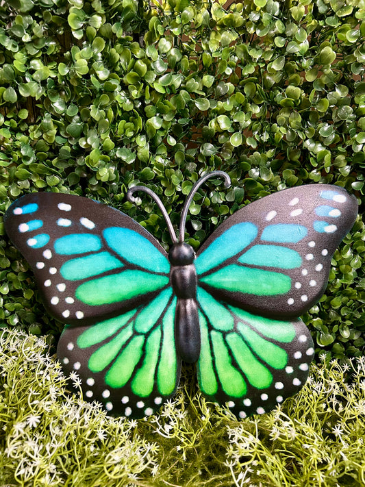 12 Inch Embossed Butterfly Metal Sign