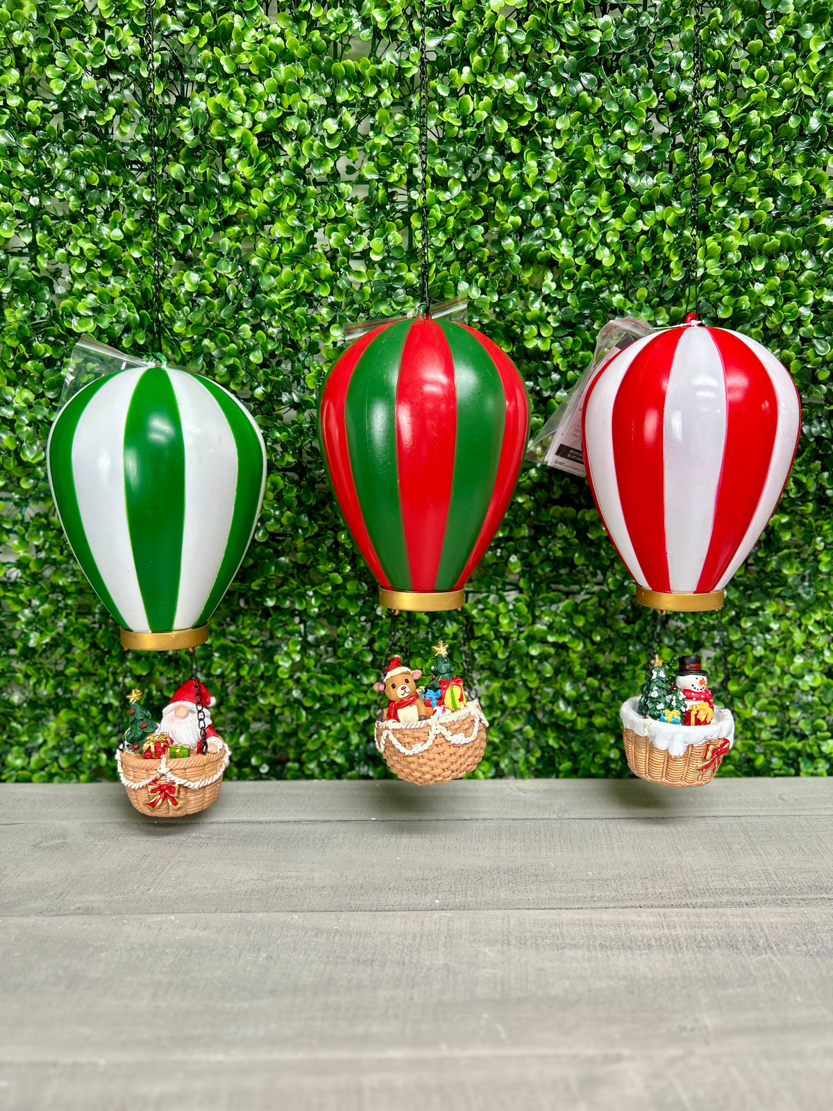 23.2 Inch FireGlow Lighted Holiday Hanging Hot Air Balloon With Timer Three Styles