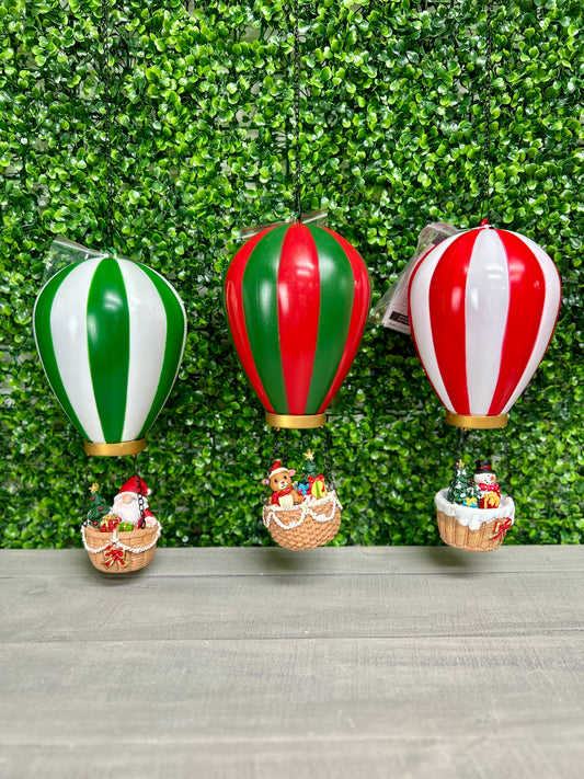 23.2 Inch FireGlow Lighted Holiday Hanging Hot Air Balloon With Timer Three Styles