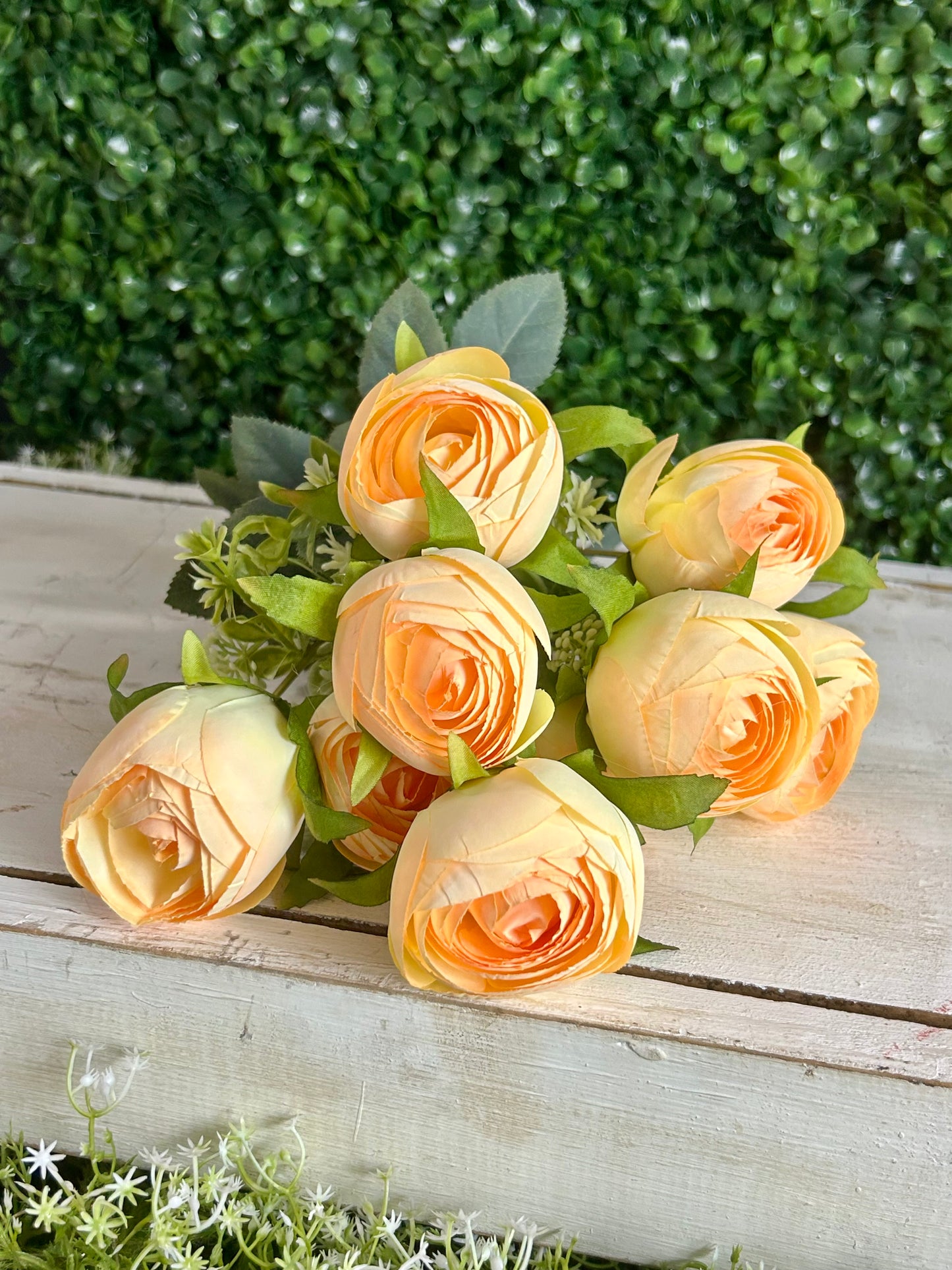 16.5 Inch Yellow Ranunculus Bush