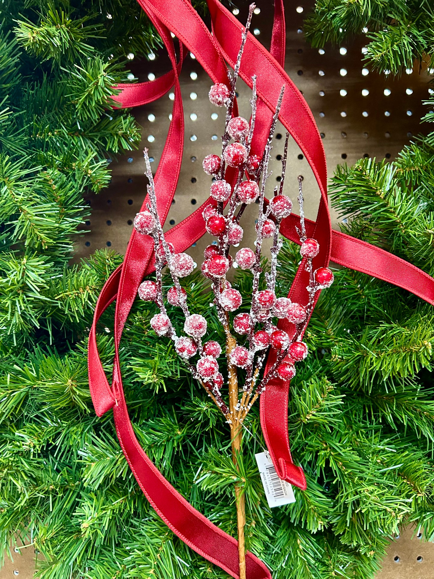 18 Inch Red Berry And Snow Pick