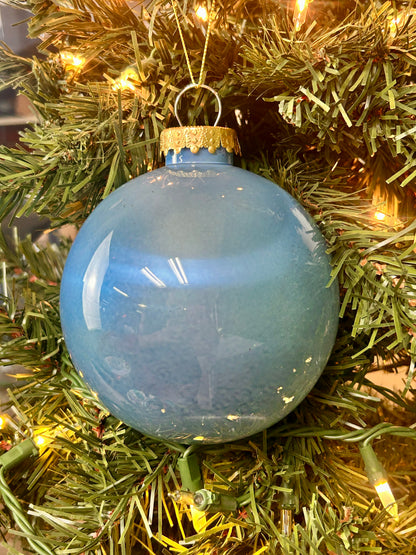 5 Inch Smoke Blue Lacquer Ornament Ball