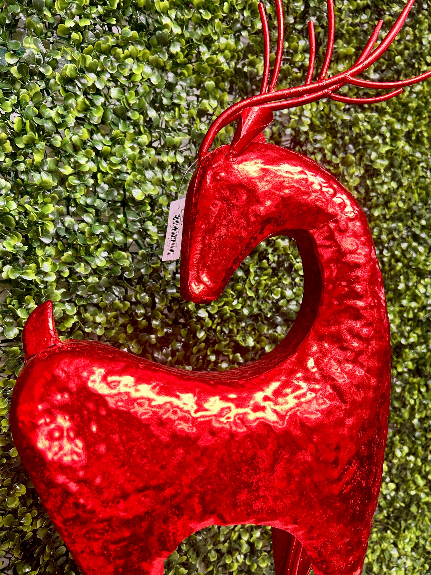 Large Red Metallic Standing Deer Two Assorted