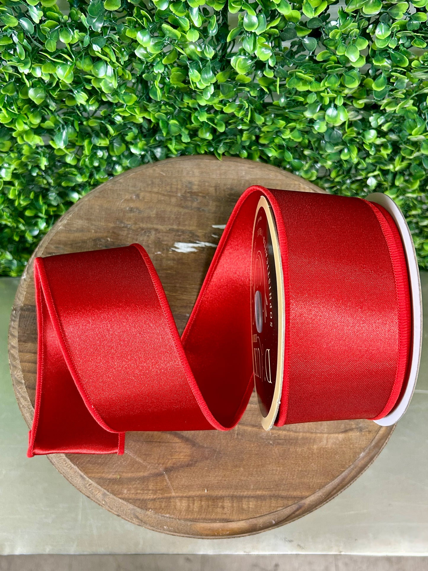 2.5 Inch By 10 Yard Red Satin Fused Ribbon