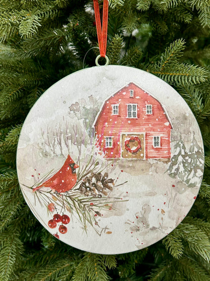 8 Inch Metal Holiday Design Ornament Three Styles