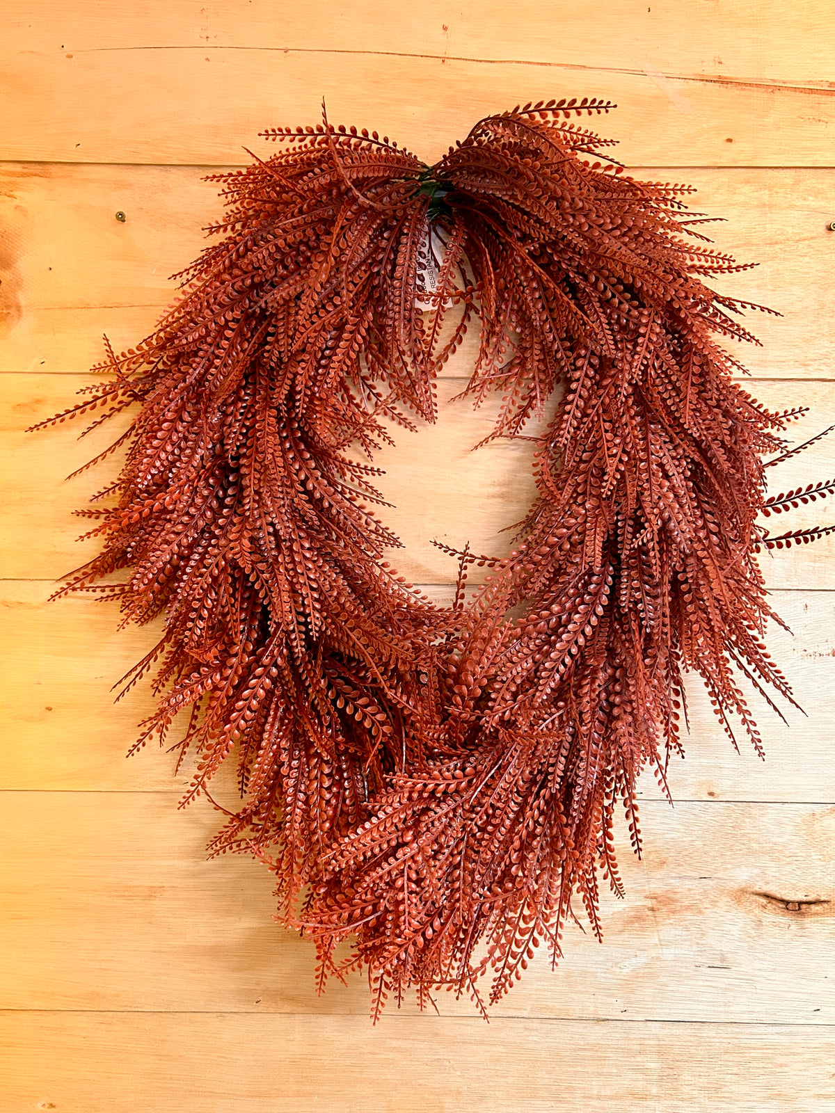 34 Inch By 28 Inch Rust Oval Bead Grass Wreath