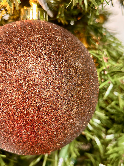 4.75 Inch Brown Glittered Ball Ornament