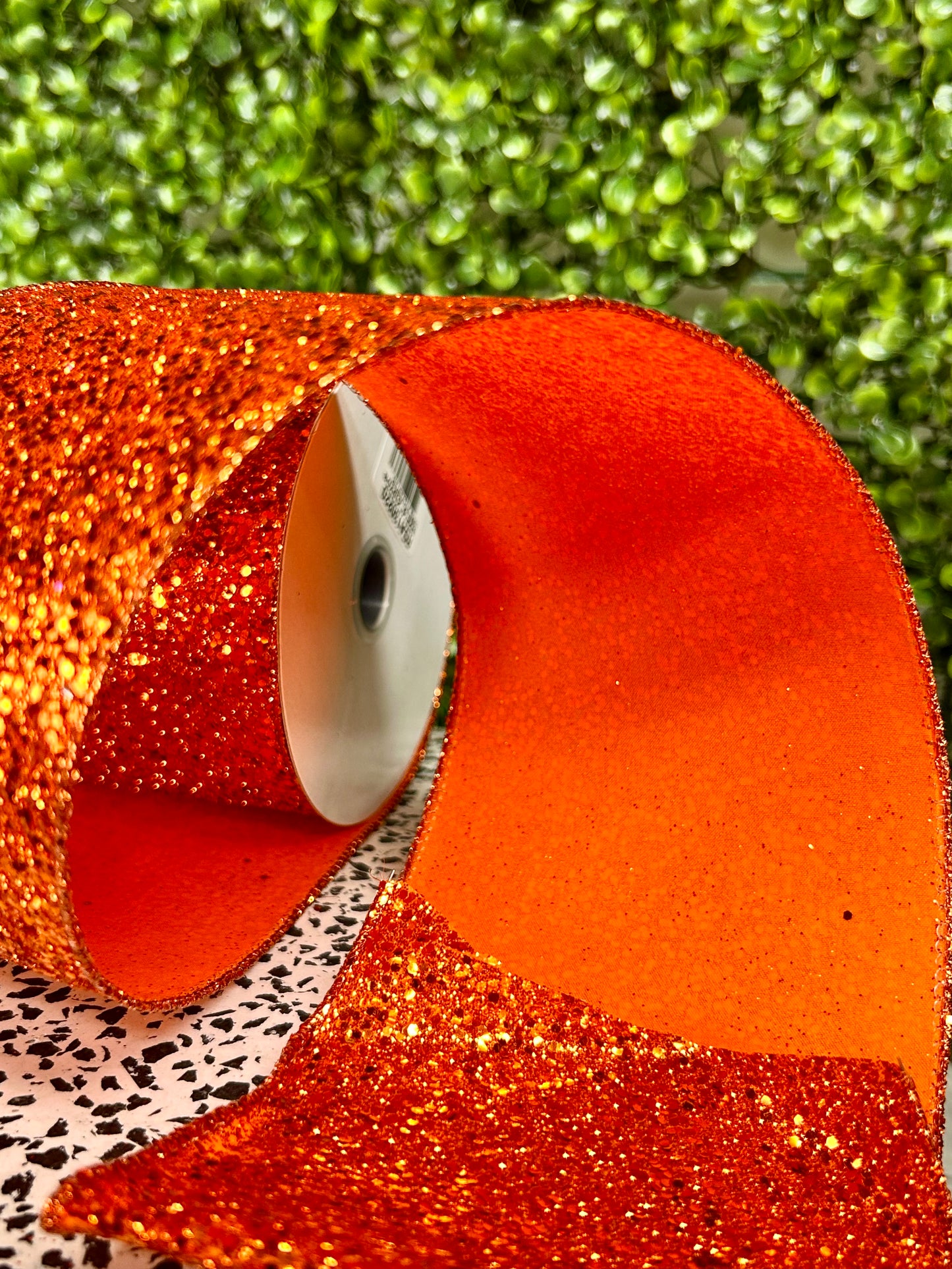4 Inch By 10 Yard Orange Large Glitter