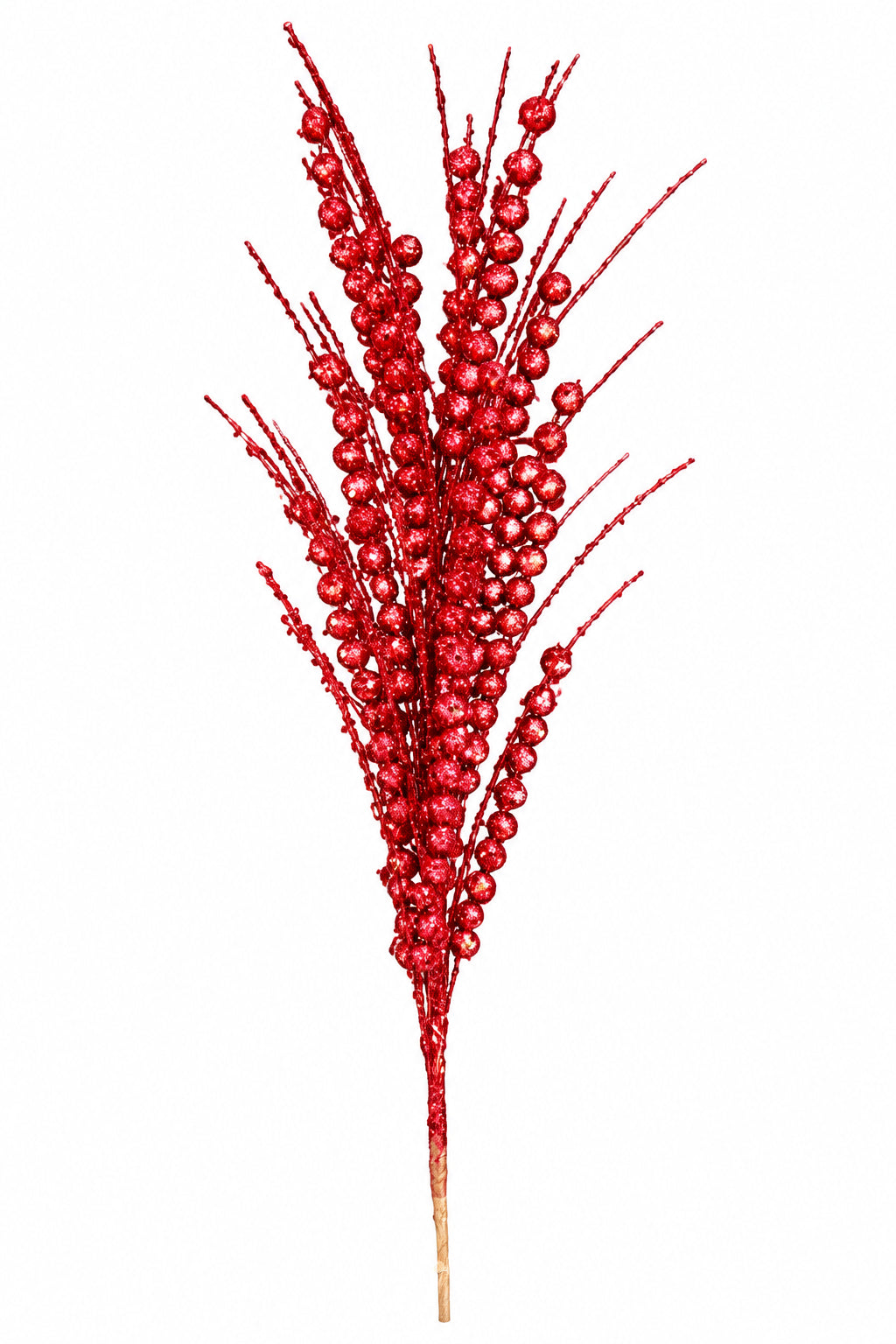 28" Red Glitter Berry Spray