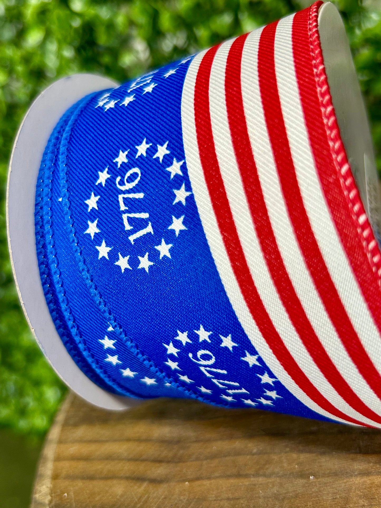 2.5 Inch By 10 Yard Red White And Blue 1776 Stars And Stripes Ribbon