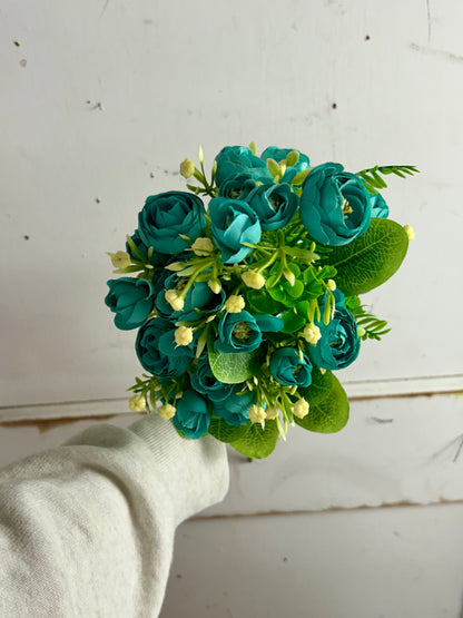Teal Mini Ranunculus Bush