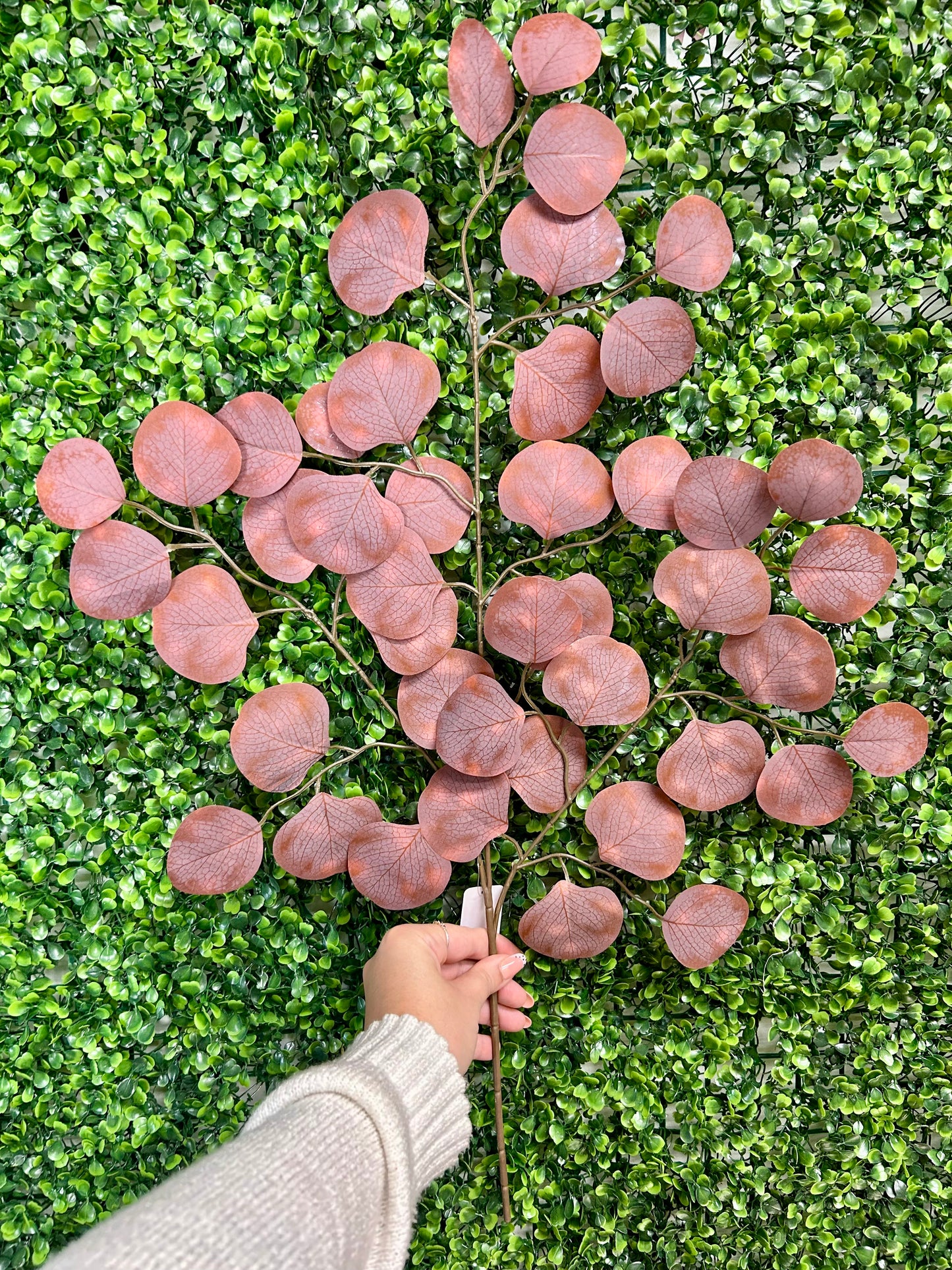 27 Inch Brown And Grey Apple Leaf Spray