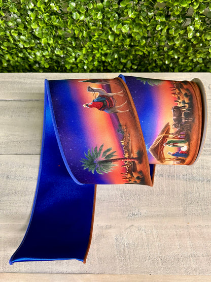 4 Inch By 10 Yard Nativity Scene Fused Ribbon