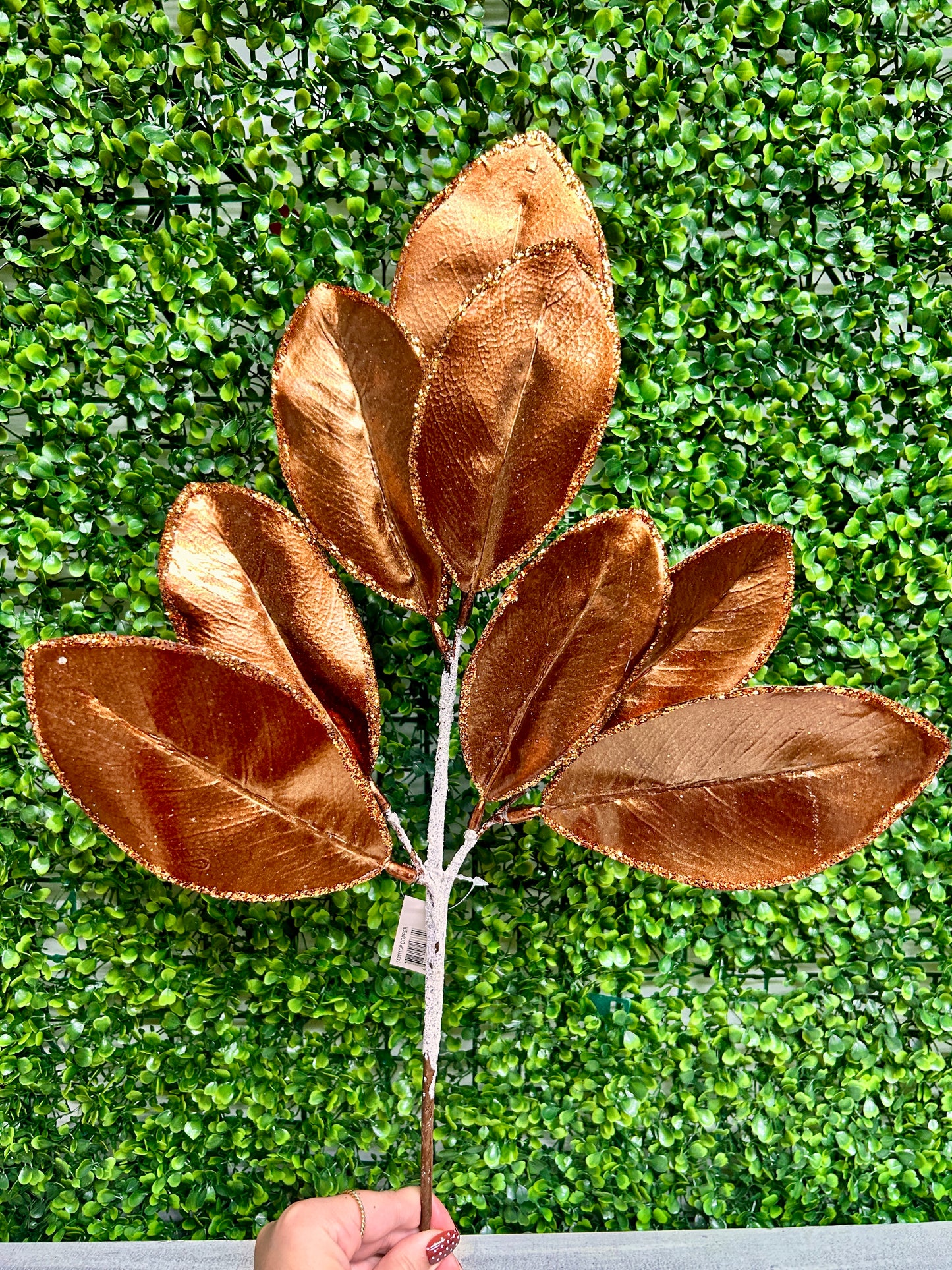 24 Inch Copper Magnolia Leaf Spray