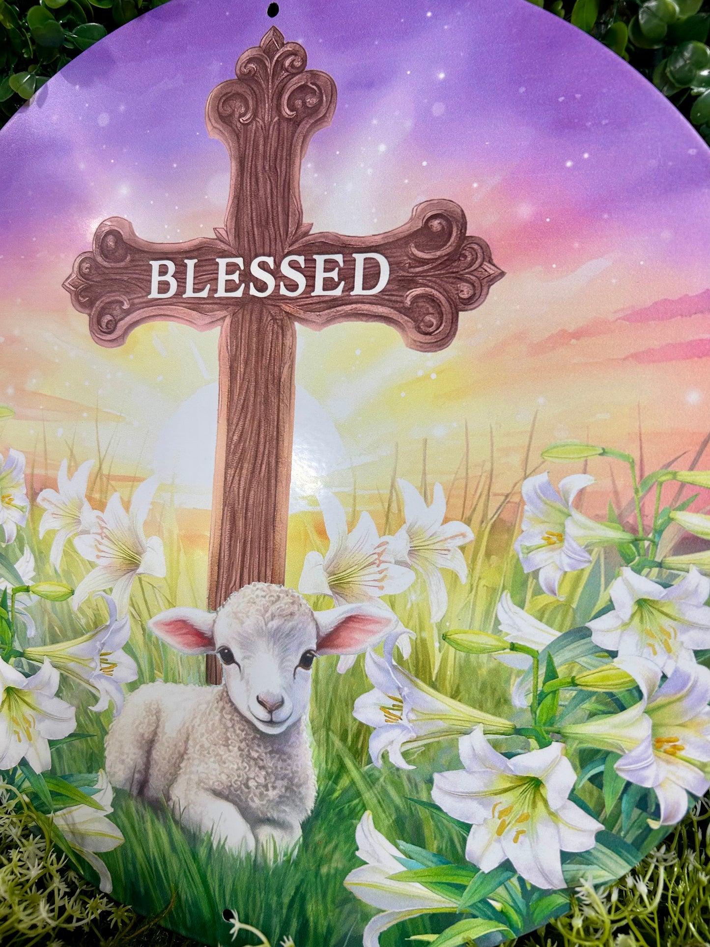 12 Inch Blessed Cross With Lamb Sign