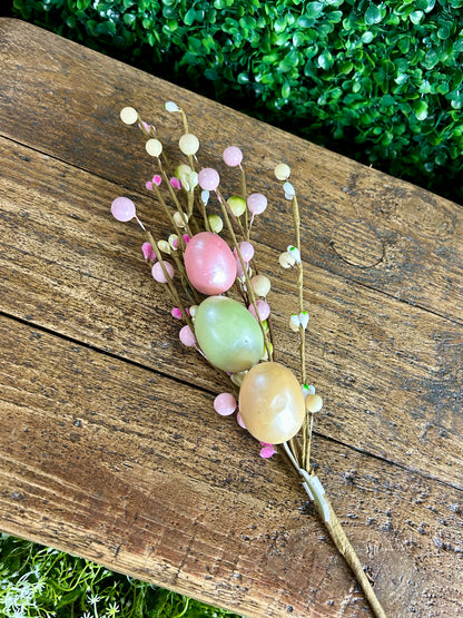 15 Inch Pearlized Easter Egg And Pip Spray