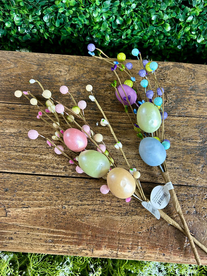 15 Inch Pearlized Easter Egg And Pip Spray