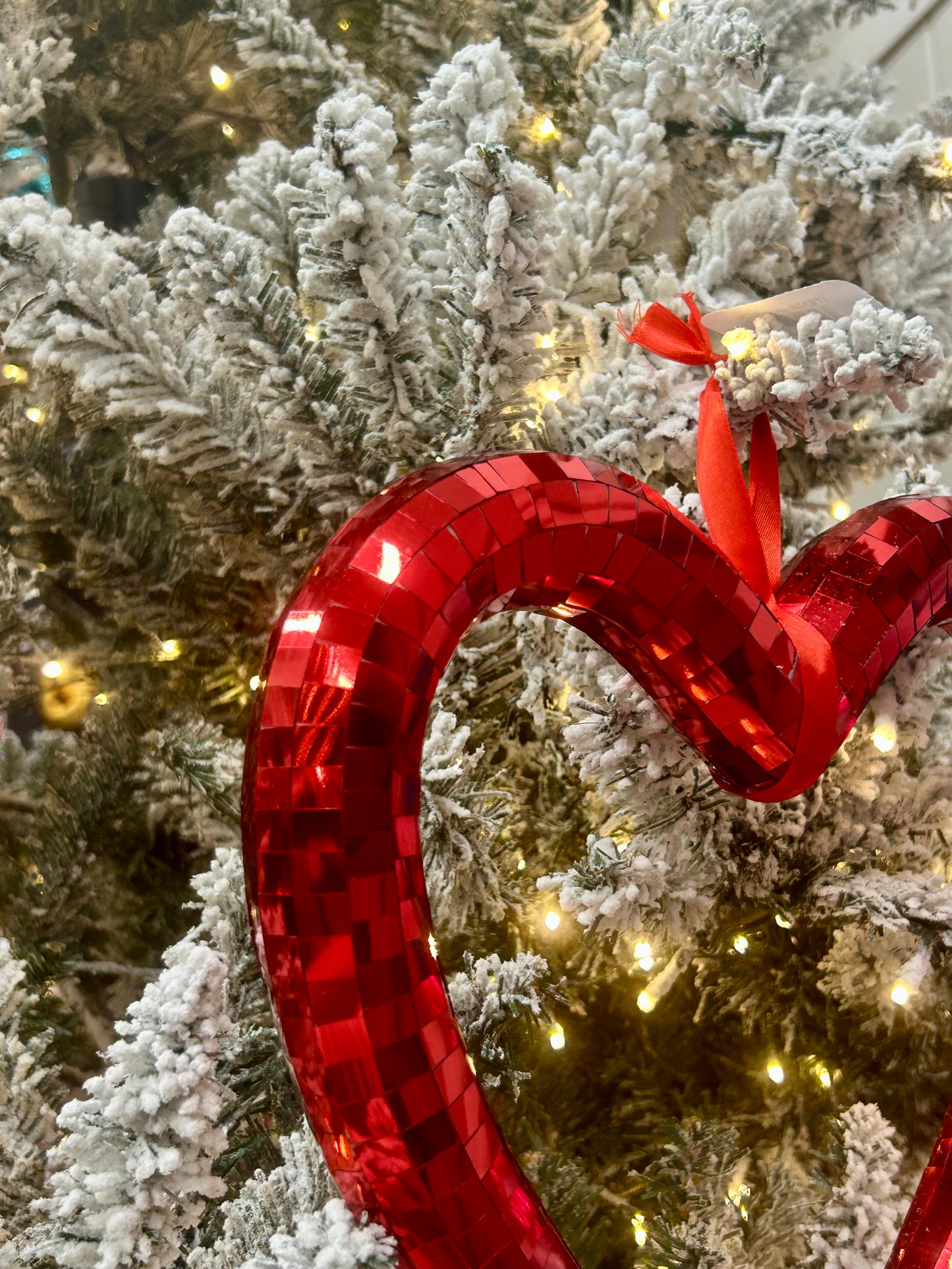 10.5 Inch Red Mirror Heart Ornament