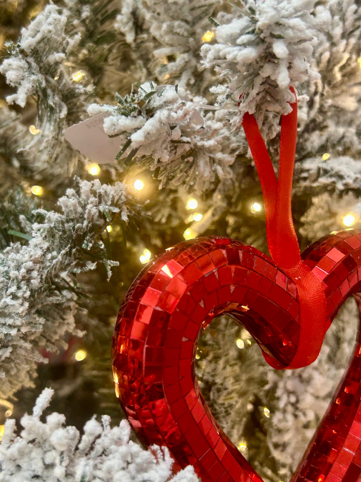 5.5 Inch Red Mirror Heart Ornament
