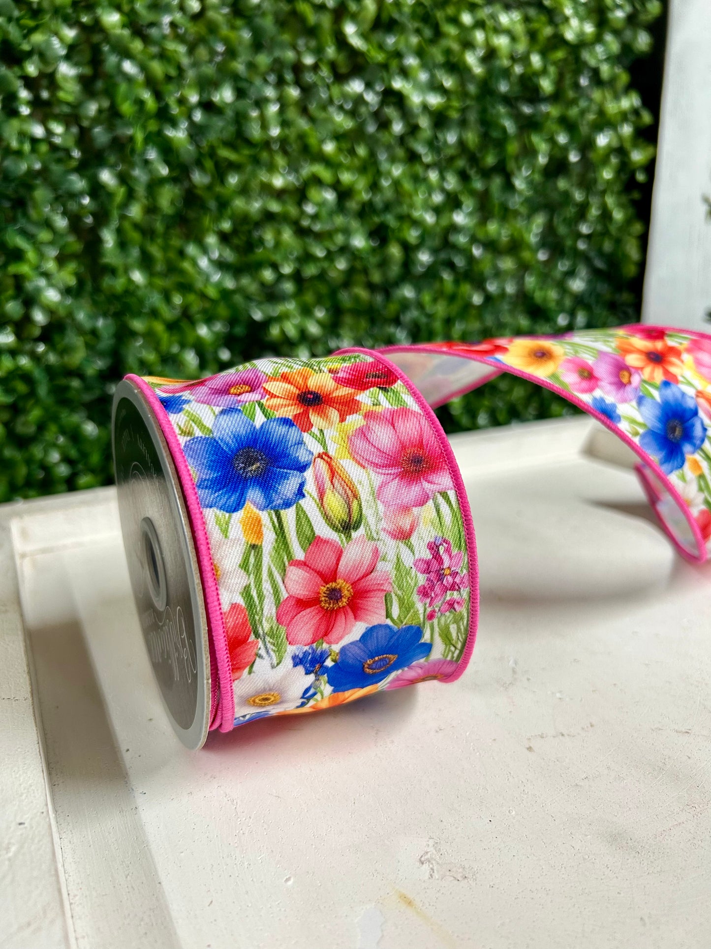 2.5 Inch By 10 Yard Bright Florals Ribbon