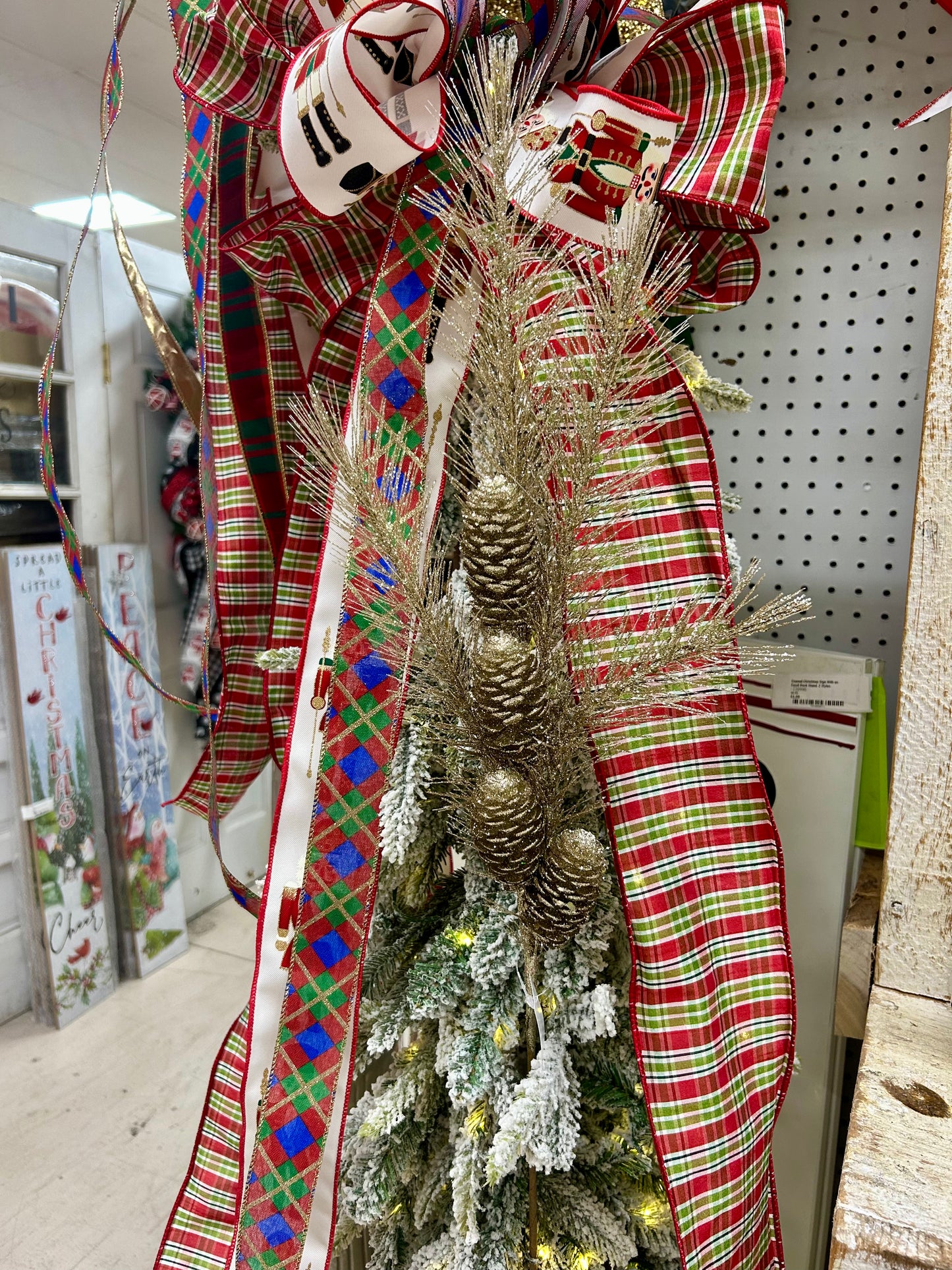 33 Inch Champagne Glitter Pinecone Spray